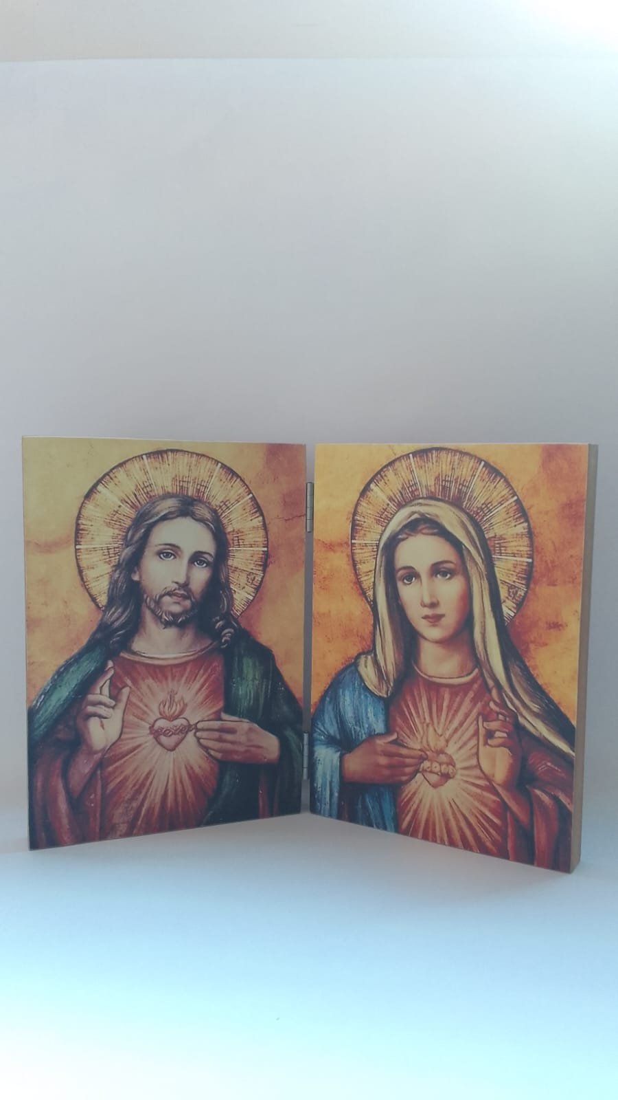 Díptico Sagrado Coração de Jesus e Imaculado Coração de Maria